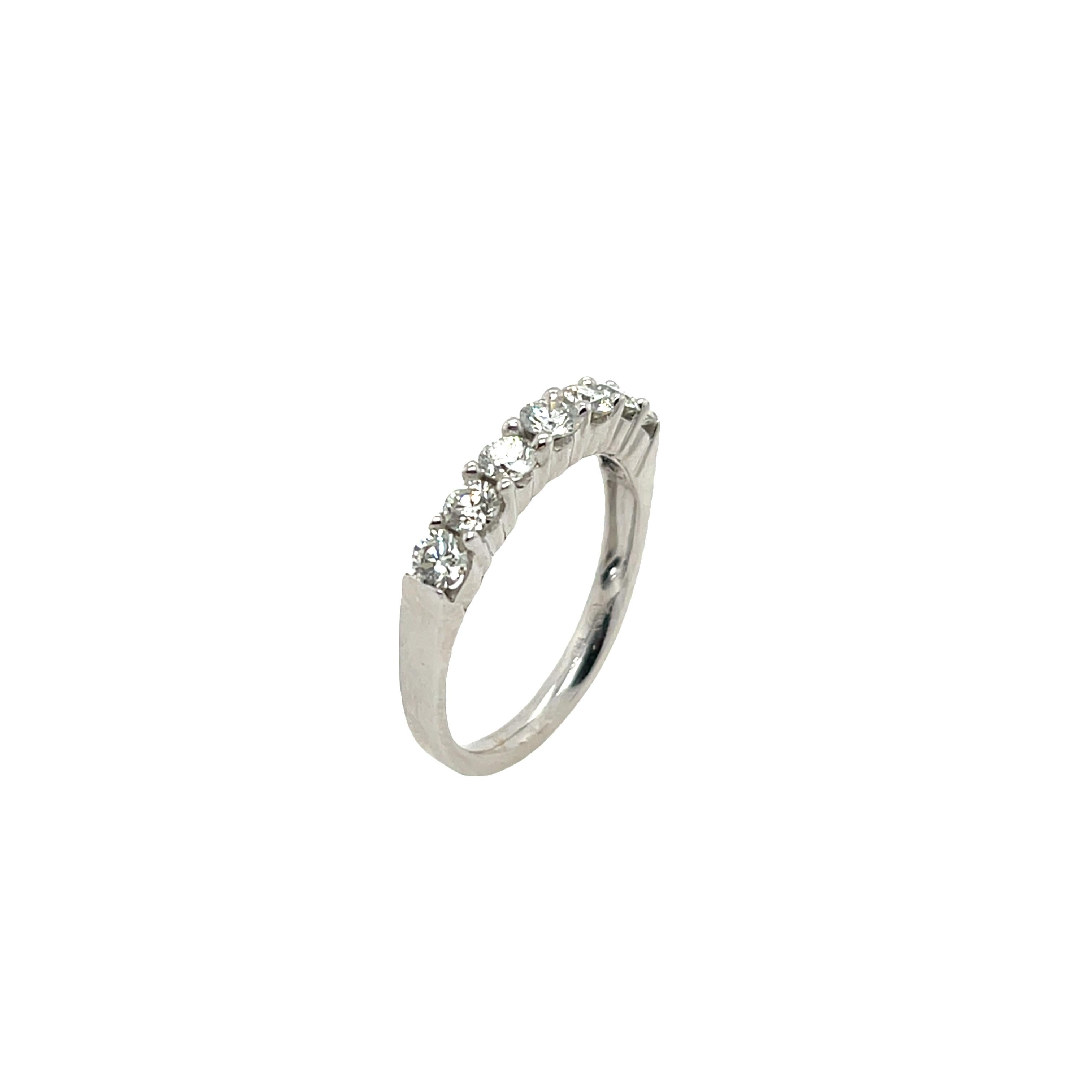 Half Eternity Diamond Ring Set With 0.75ct G/VS1 Set In 18ct White Gold For Sale 2