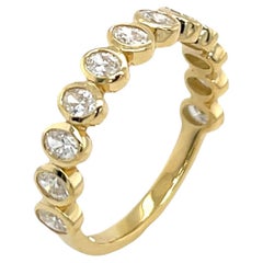 Half Eternity Diamond Ring, Set With 0.85ct Natural Diamonds in 18ct Yellow Gold