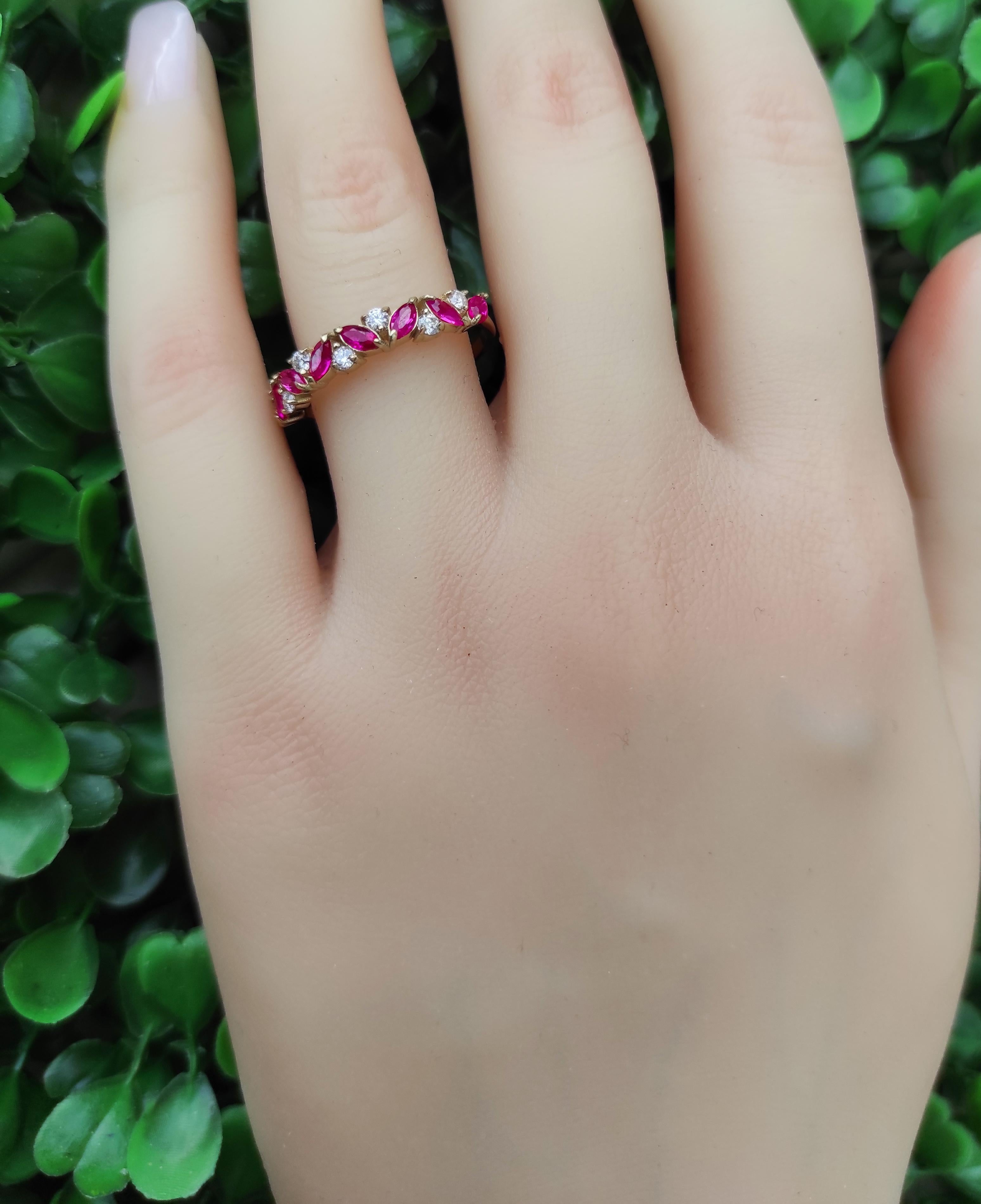 Half eternity marquise 14k gold ring. 2