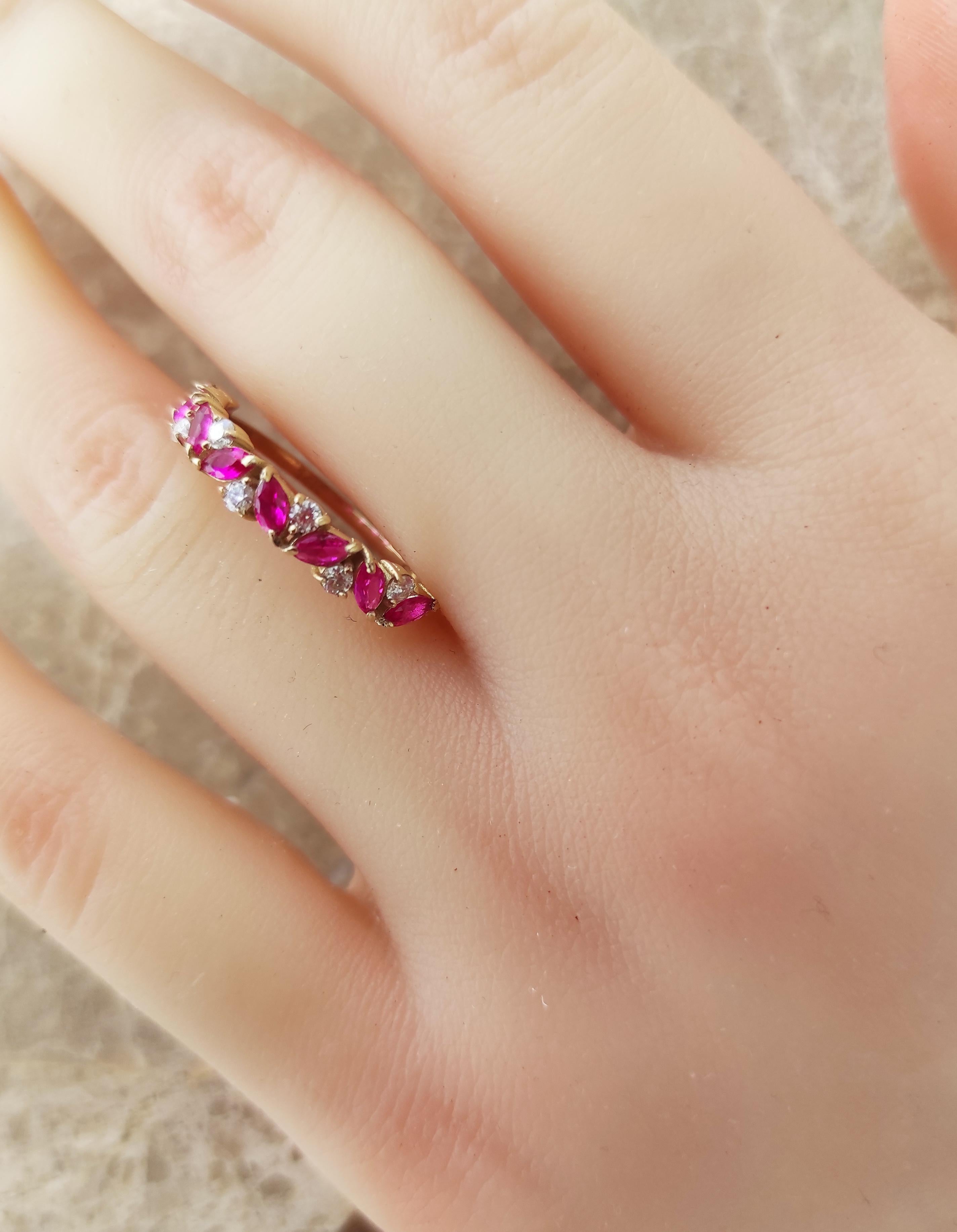 Half eternity marquise 14k gold ring. 3