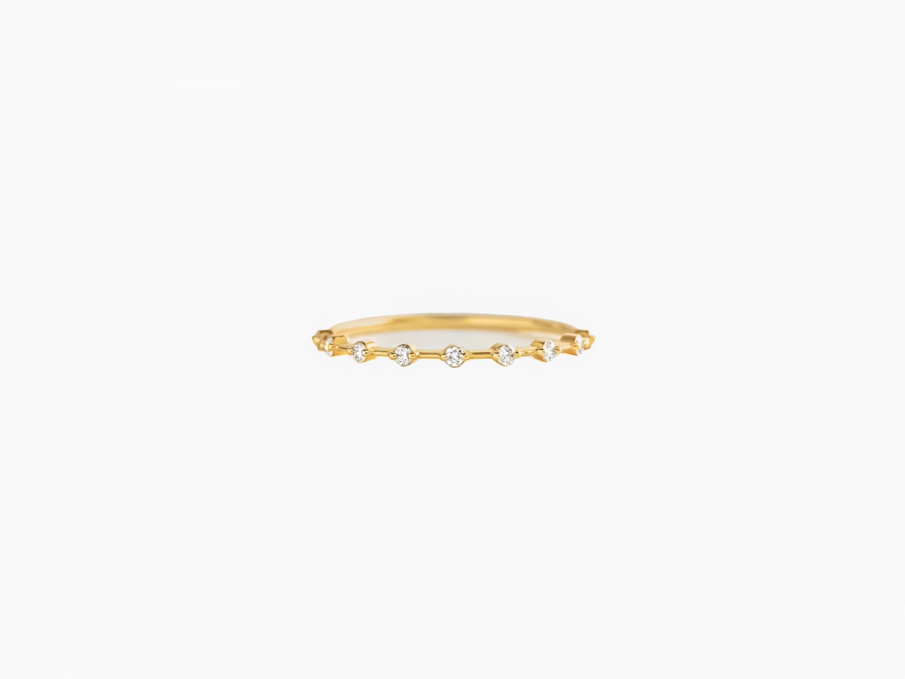 For Sale:  Half eternity moissanite 14k gold ring. 2