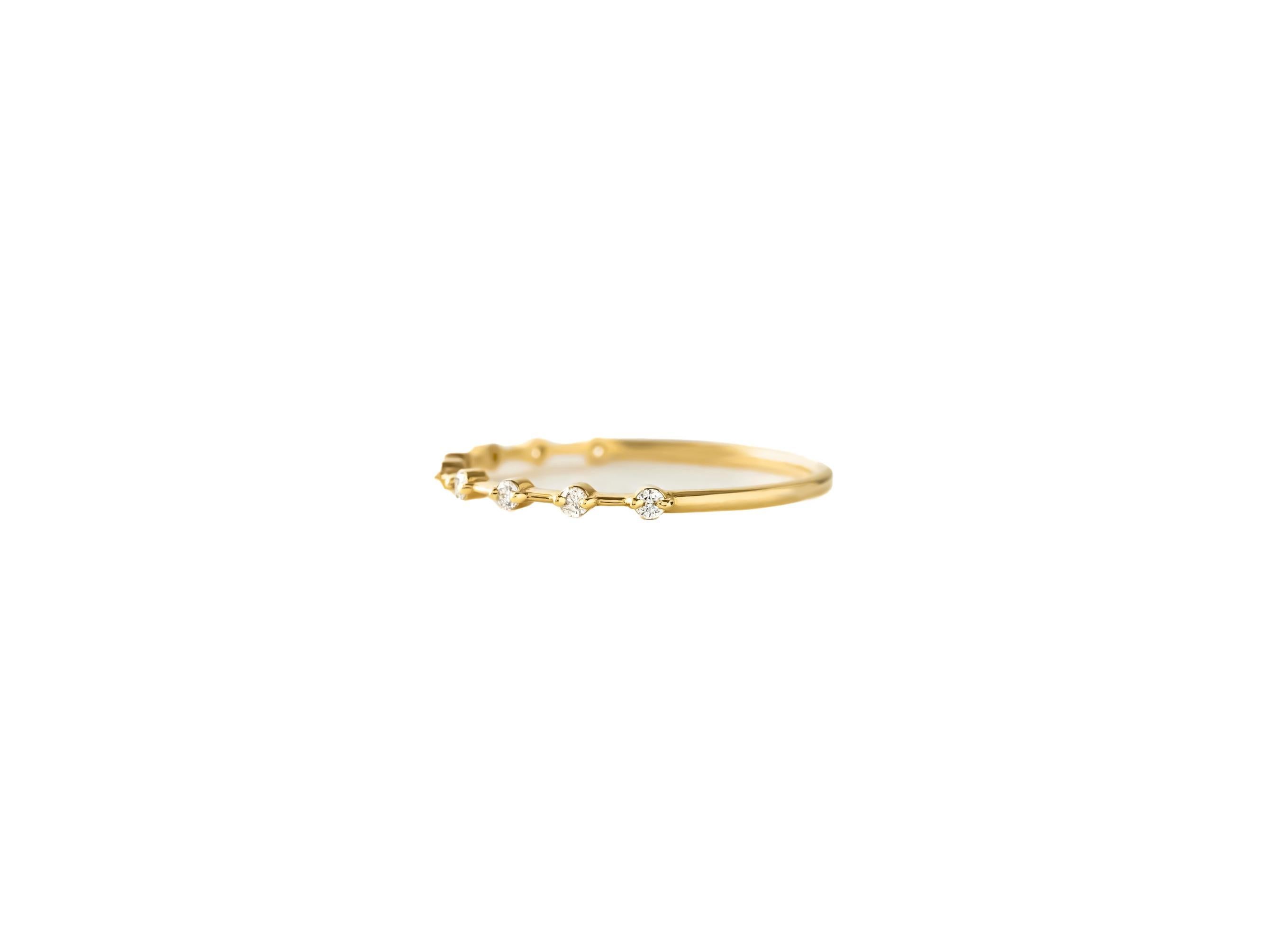 For Sale:  Half eternity moissanite 14k gold ring 2