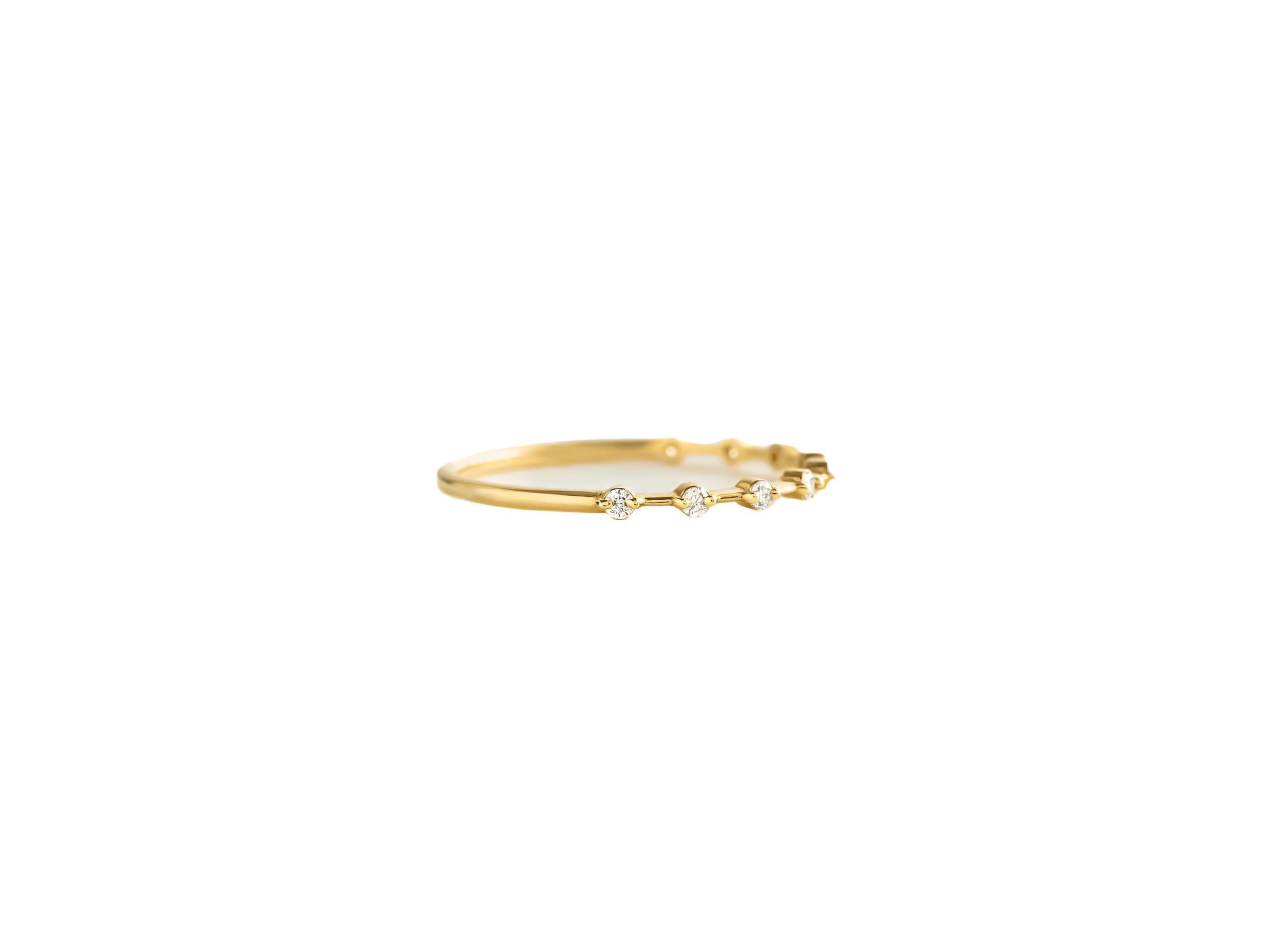 For Sale:  Half eternity moissanite 14k gold ring 3