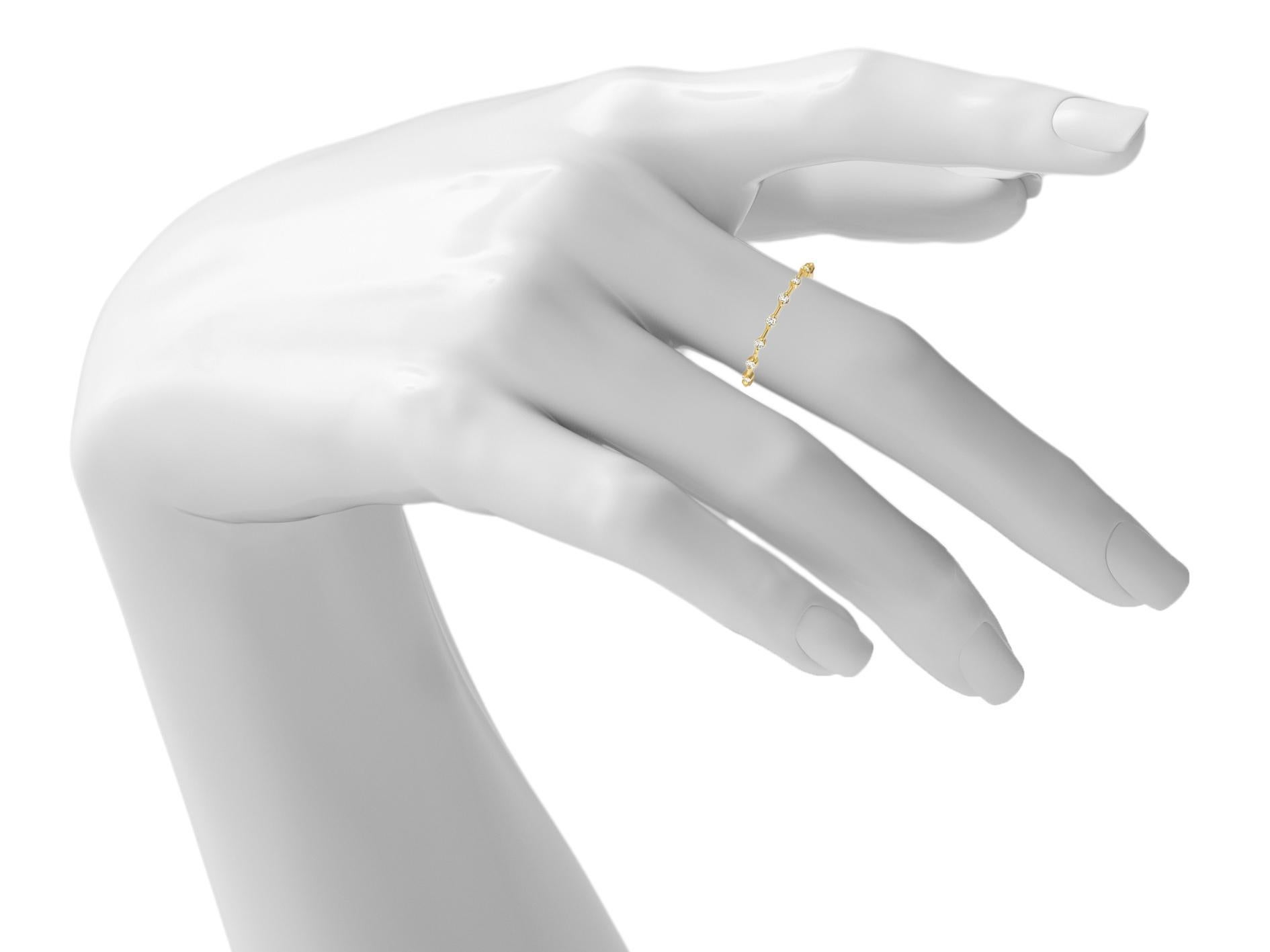 For Sale:  Half eternity moissanite 14k gold ring 4