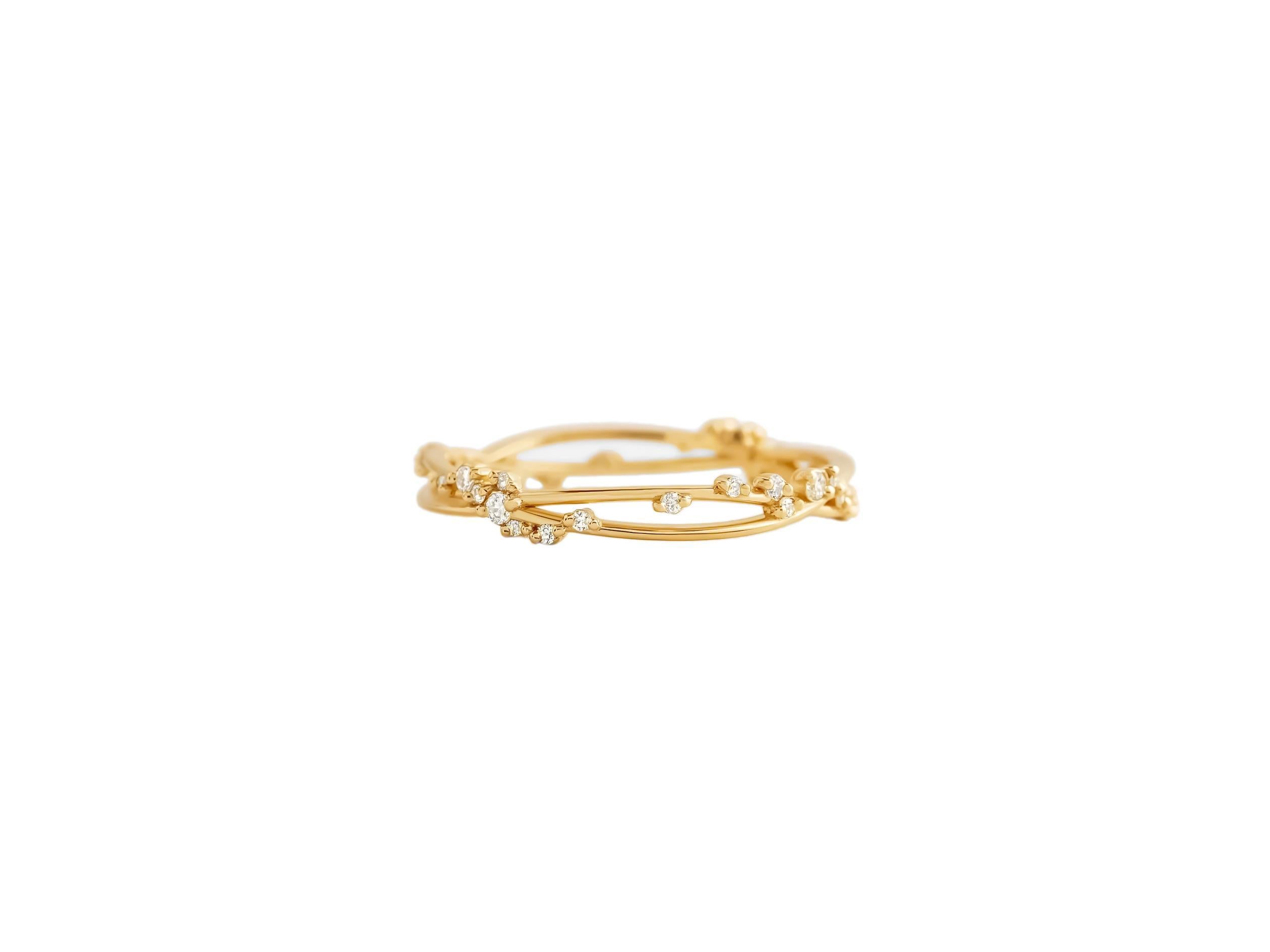 For Sale:  Half eternity moissanite 14k gold wedding band 2