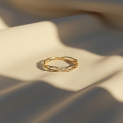 Half eternity moissanite 14k gold wedding band