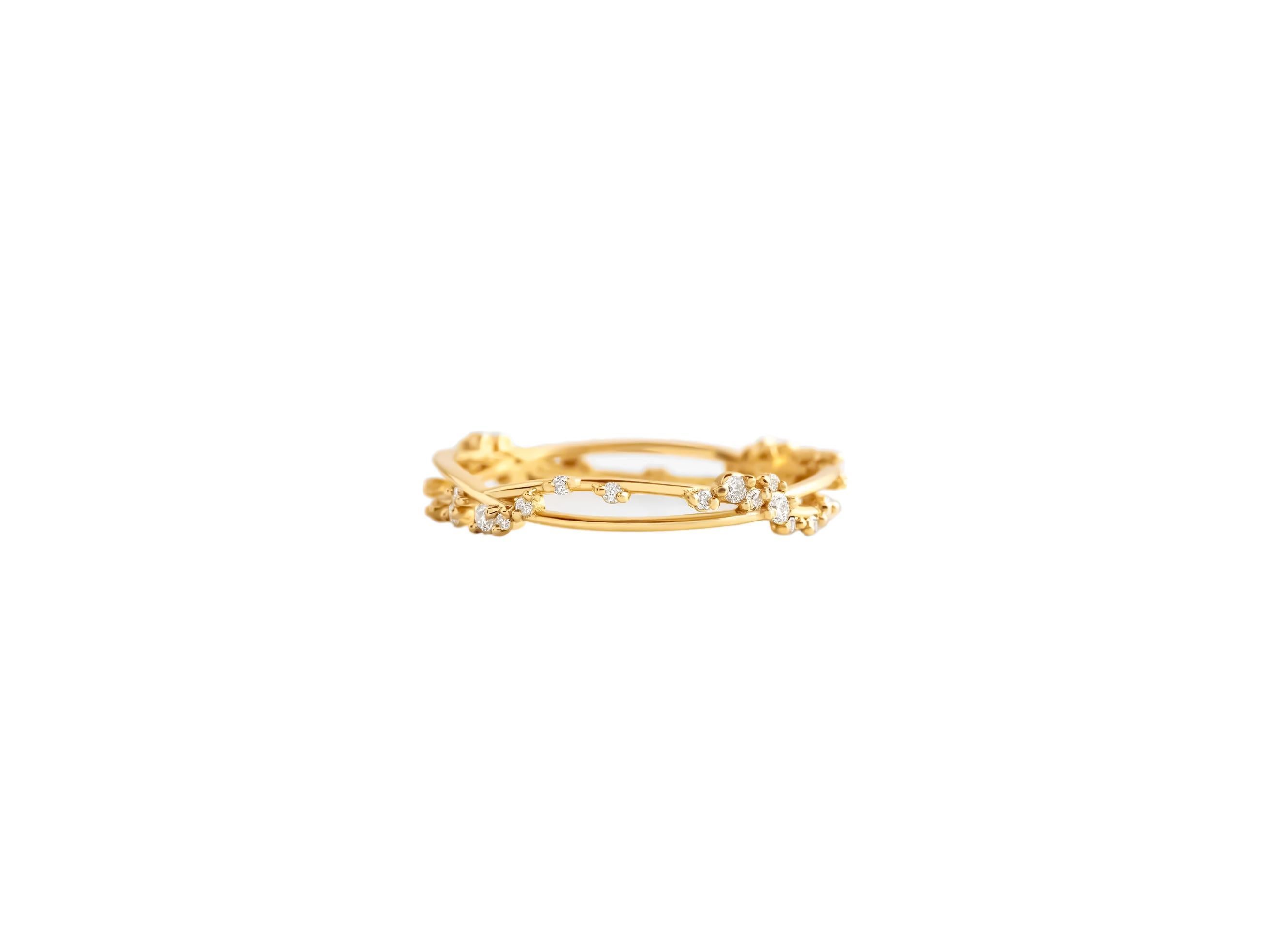 For Sale:  Half eternity moissanite 14k gold wedding band 4