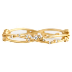 Half eternity moissanit 14k Gold Ehering.