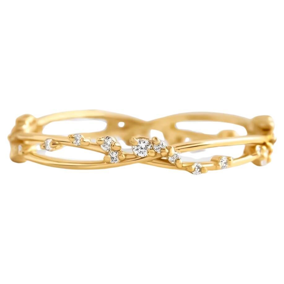 Half eternity moissanite 14k gold wedding band