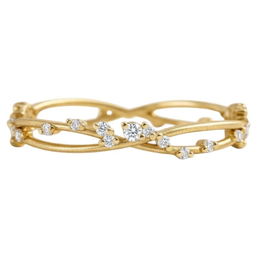 Half eternity moissanite 14k gold wedding band