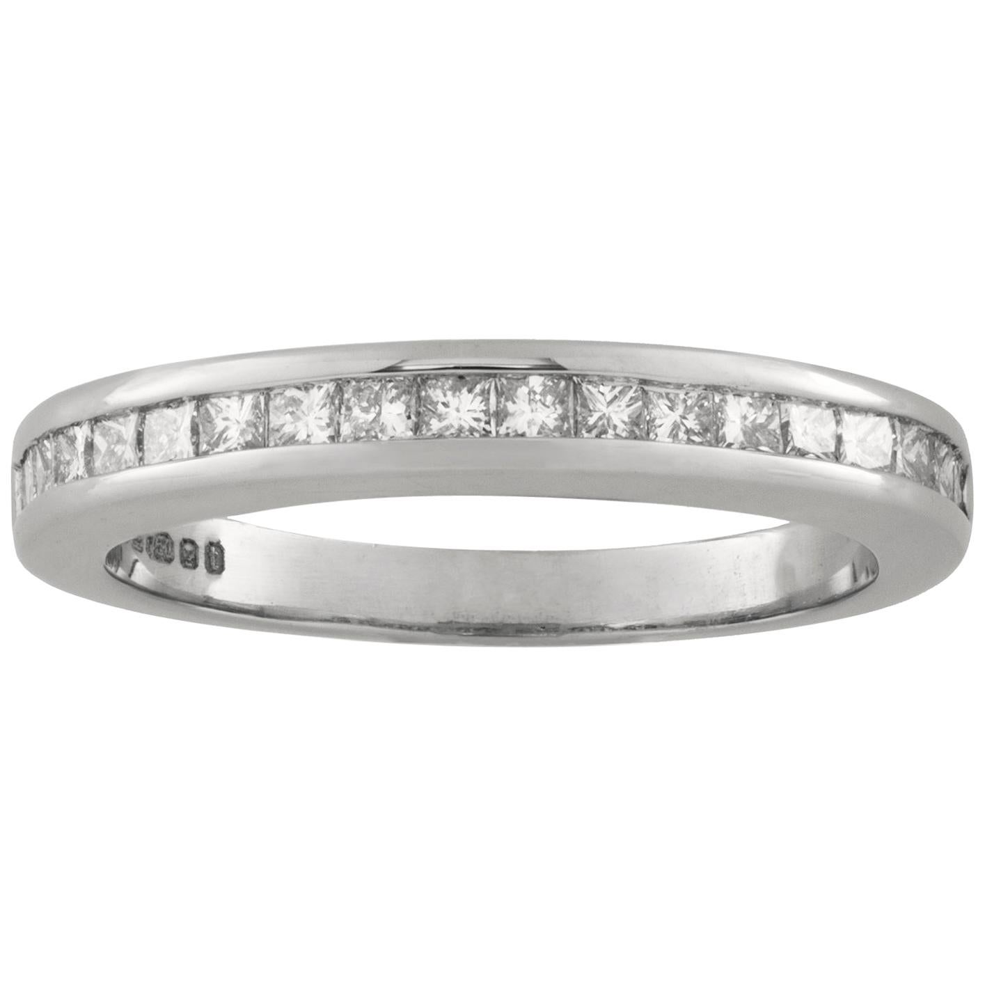 Half Eternity Princess-Cut Diamond Ring For Sale