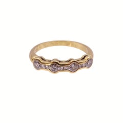 Half-eternity ring, 18k Yellow Gold and Diamonds 0.32 ct, 20th century