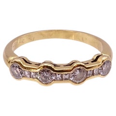 Half-eternity ring, 18k Yellow Gold and Diamonds 0.32 ct, 20th century