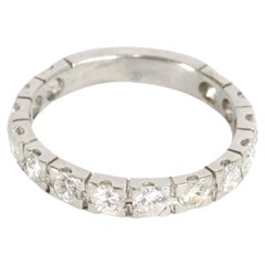 Vintage Half eternity ring band in platinum and diamonds