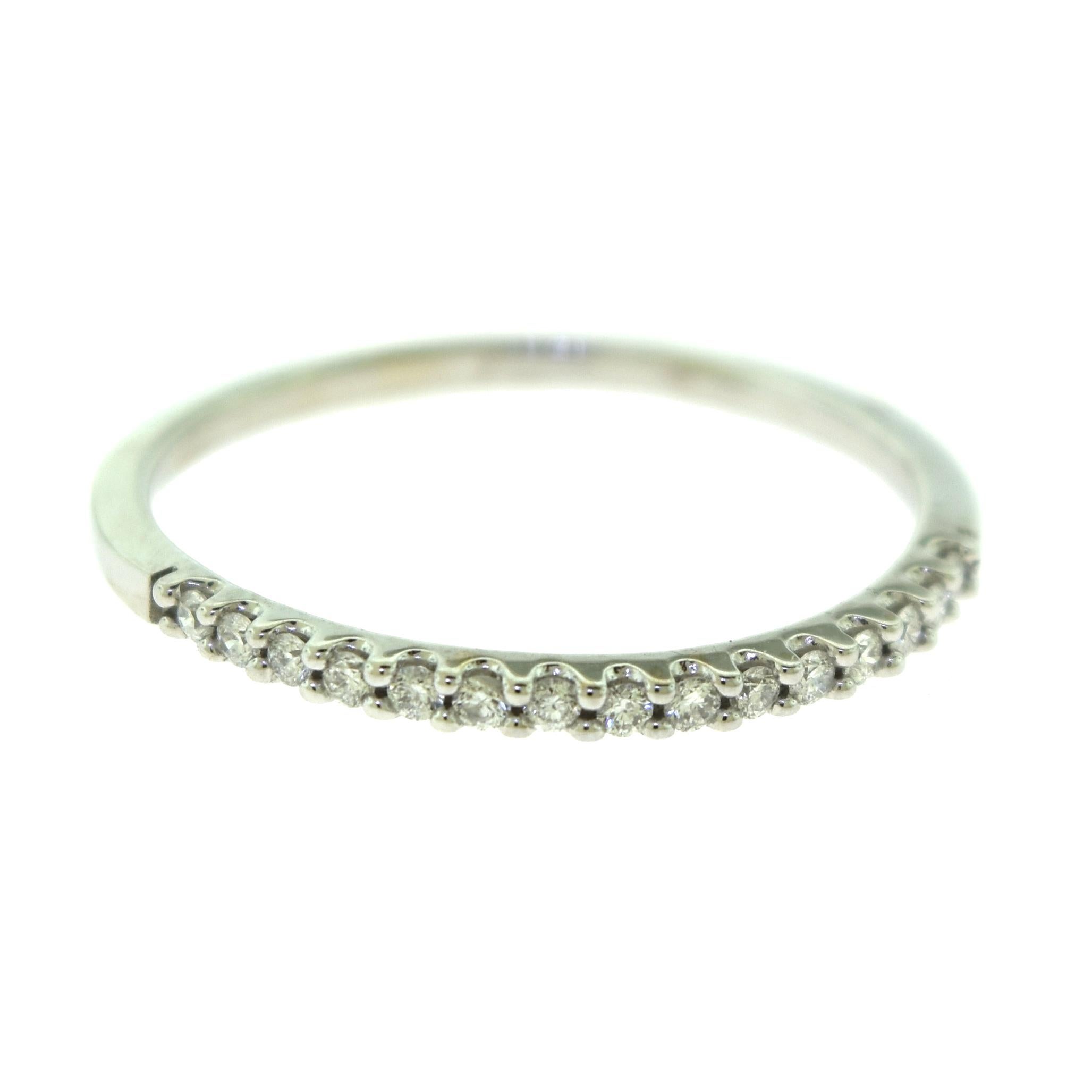 Women's or Men's Half Eternity Round Diamond White Gold Engagement Band Ring