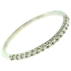 Half Eternity Round Diamond White Gold Engagement Band Ring