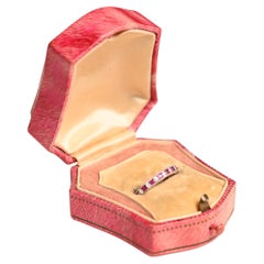 Ruby and Diamond Half Eternity Band. Alternate Wedding Band 14K White Gold 2.55m