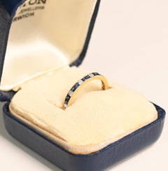 Halbe Ewigkeit Saphir-Diamant-Band. Wechselnder Ehering aus 18-karätigem Gelbgold