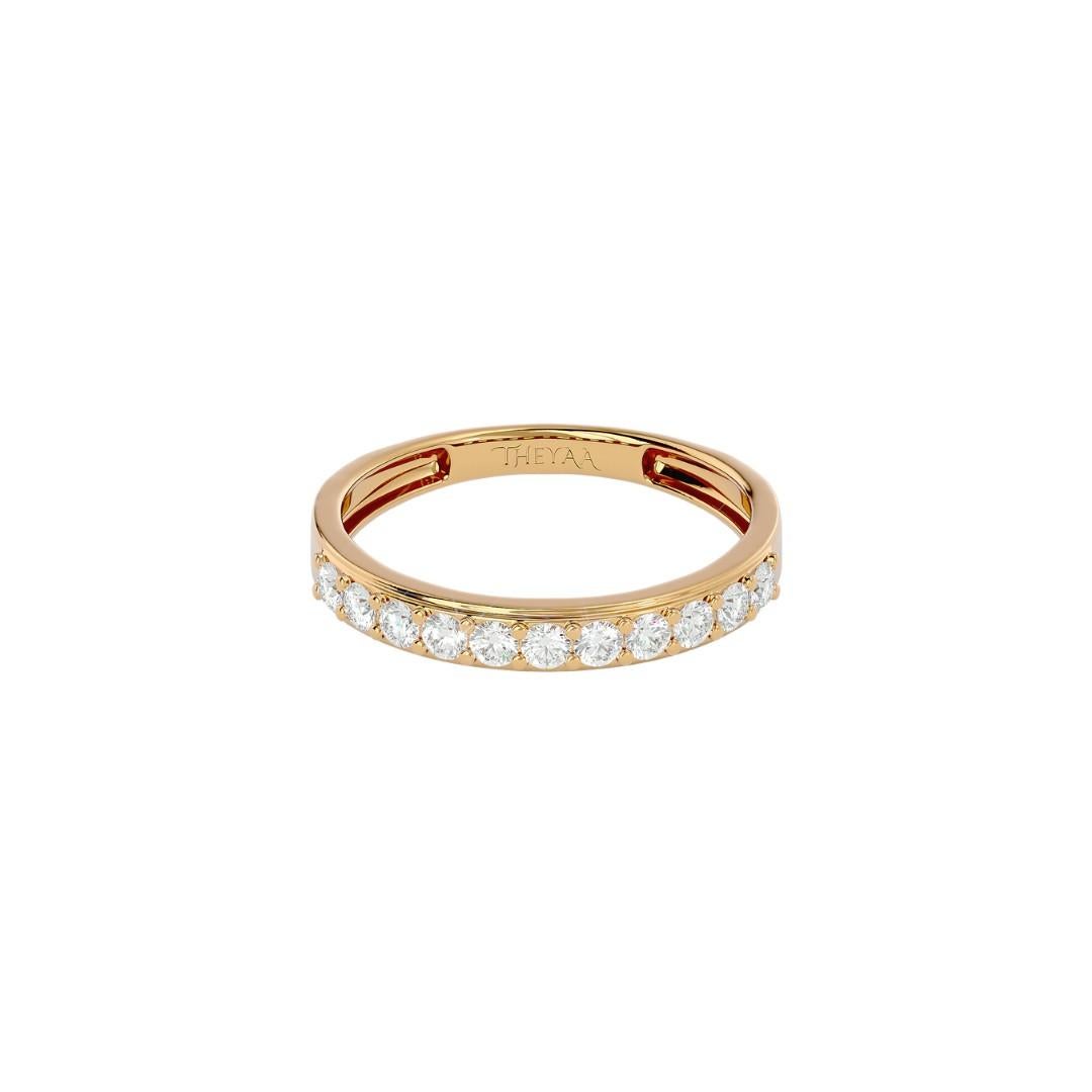 Elements
Truly timeless, this exquisite half eternity wedding ring will be your sentimental keepsake for life. Its one-of-a-kind design of golden and brilliant diamond elements is adorned with dazzling round brilliant stones, giving you a ring worth