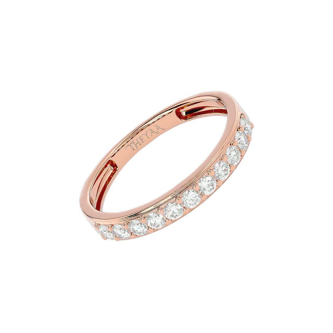 Elements
Truly timeless, this exquisite half eternity wedding ring will be your sentimental keepsake for life. Its one-of-a-kind design of golden and brilliant diamond elements is adorned with dazzling round brilliant stones, giving you a ring worth