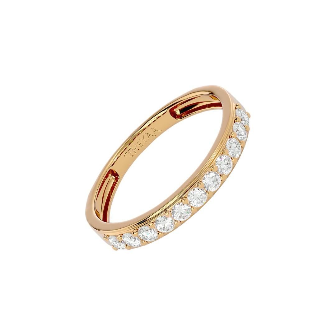 Half Eternity Wedding Ring in 18 Karat Gold In New Condition For Sale In บางรัก, TH
