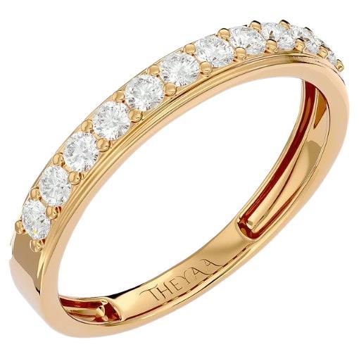 Half Eternity Wedding Ring in 18 Karat Gold For Sale