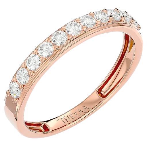 Half Eternity Wedding Ring in 18 Karat Gold For Sale