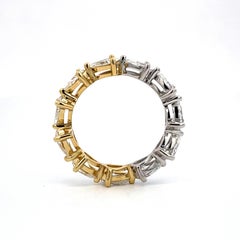 Half & Half 18K White-Yellow-Gold East-West Pear-Shape Diamond Eternity Ring