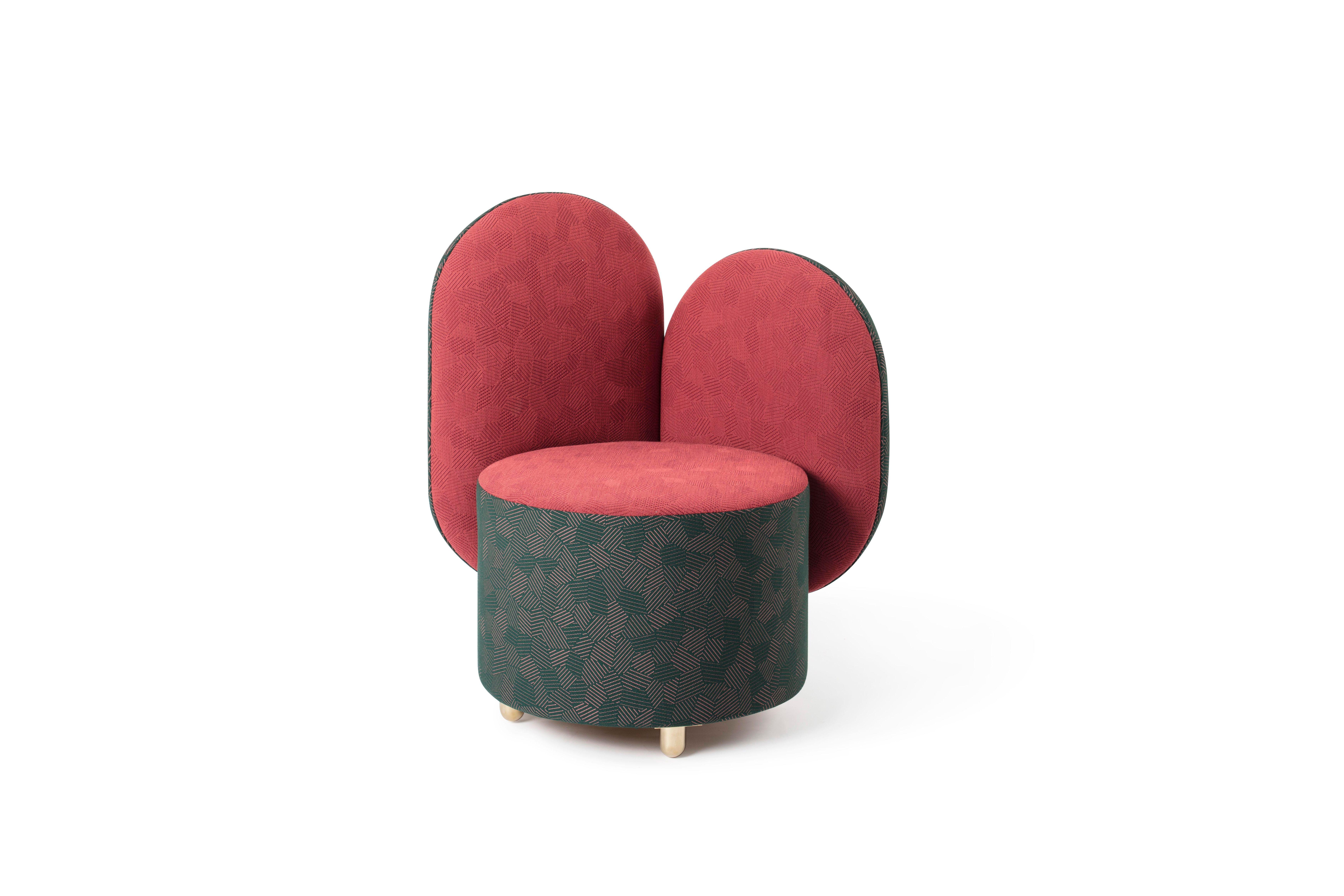 French Half Half Armchair with Ottoman Designed by Thomas Dariel