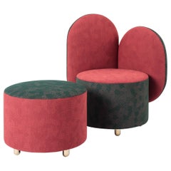 Half Half Armchair with Ottoman Designed by Thomas Dariel