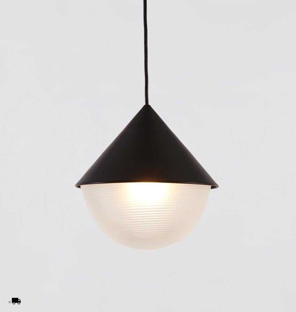 American Half & Half Cone Pendant in Black by Takagi & Homstvedt for Roll & Hill