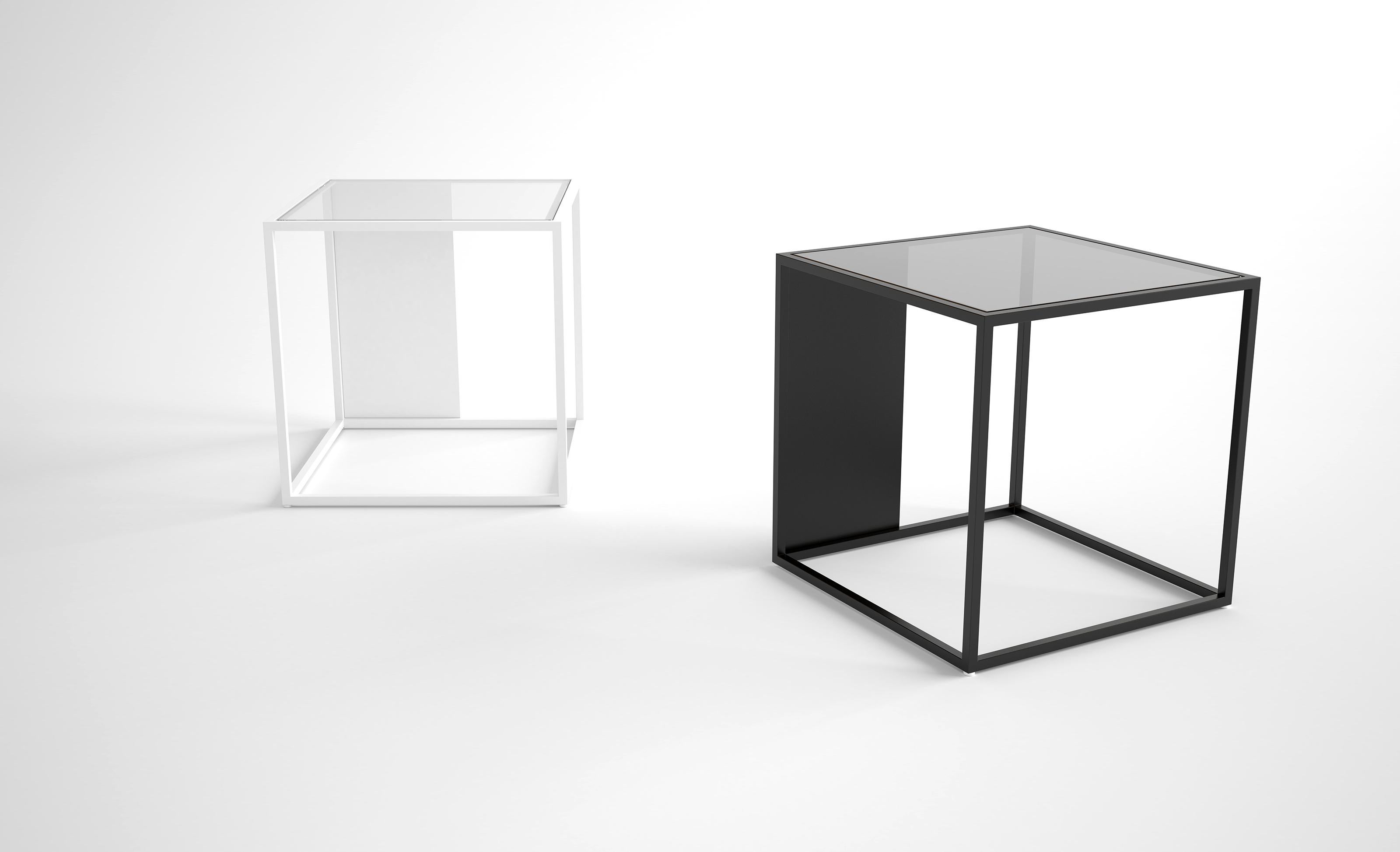 Powder-Coated Half & Half Side Table by Phase Design For Sale