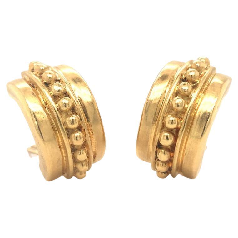 Half-Hoop 18k Yellow Gold Earclips, circa 1960s For Sale