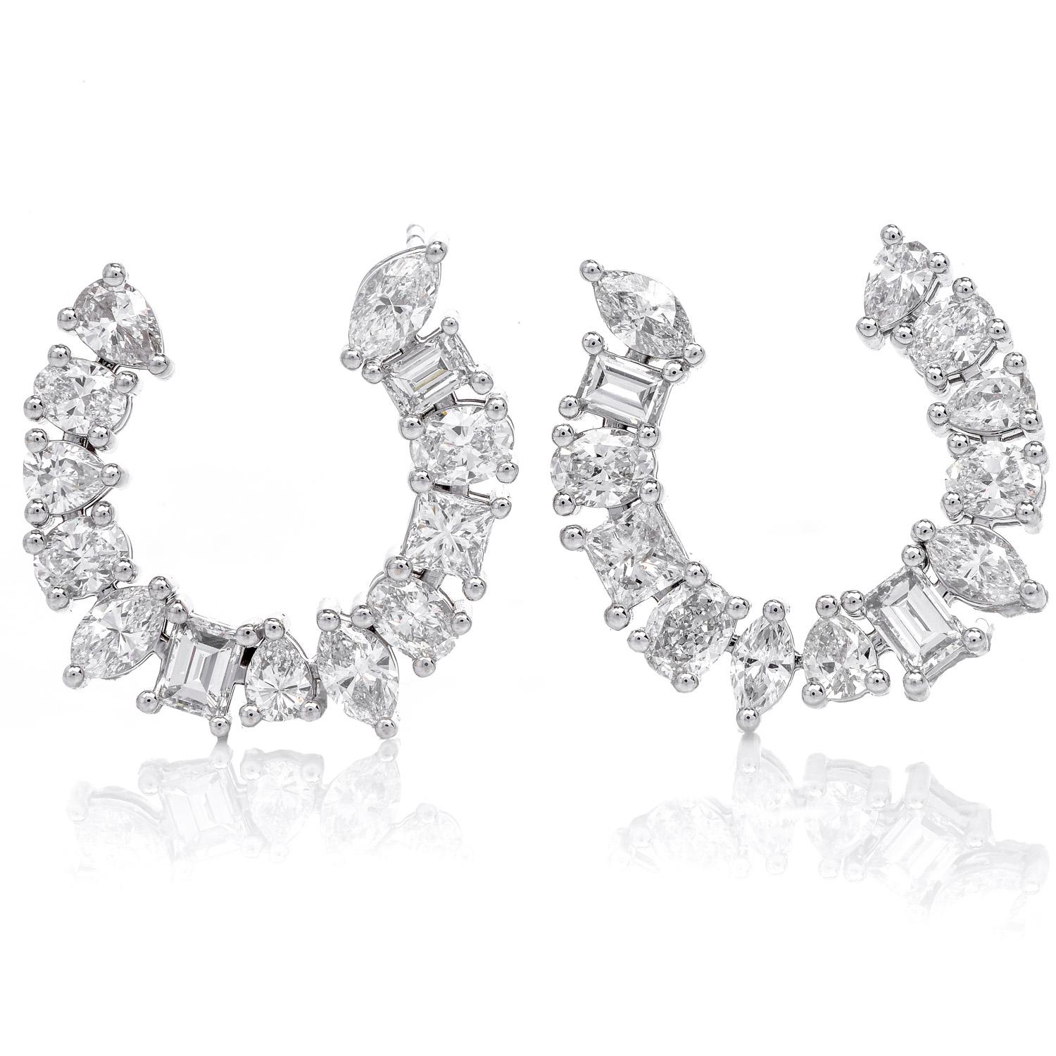 diamond shaped earrings hoops