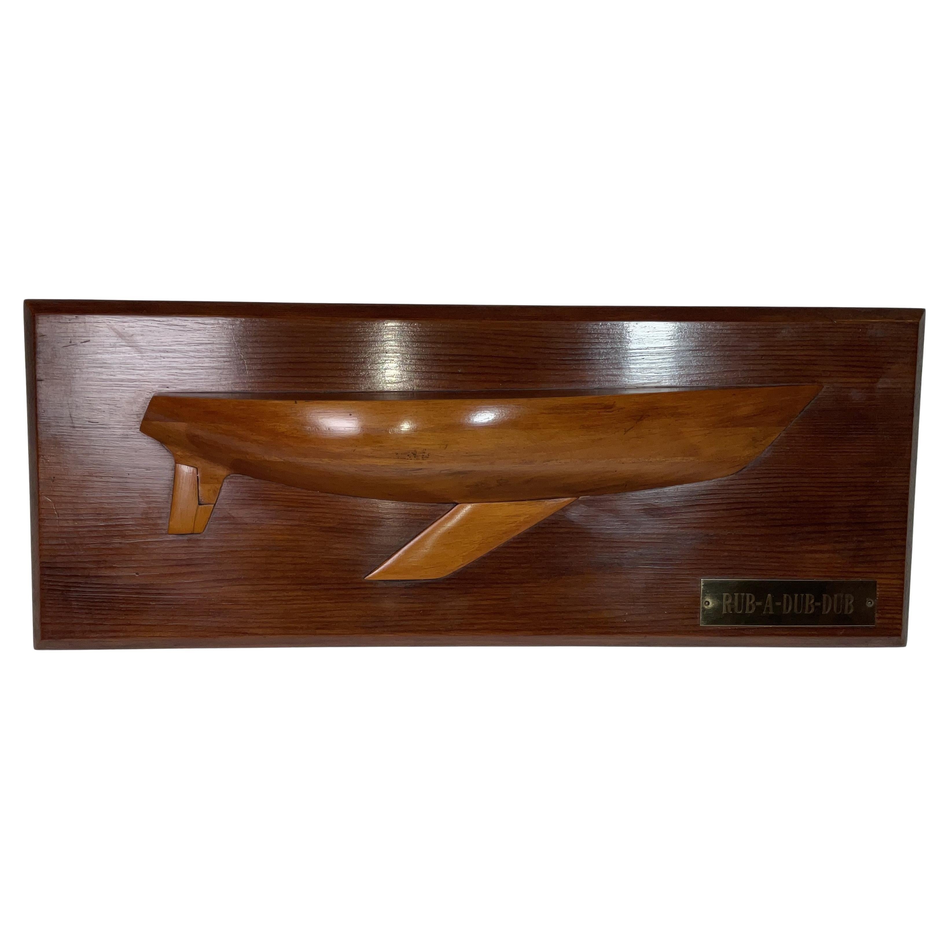 Half Model of a Sailboat Called Rub a Dub Dub