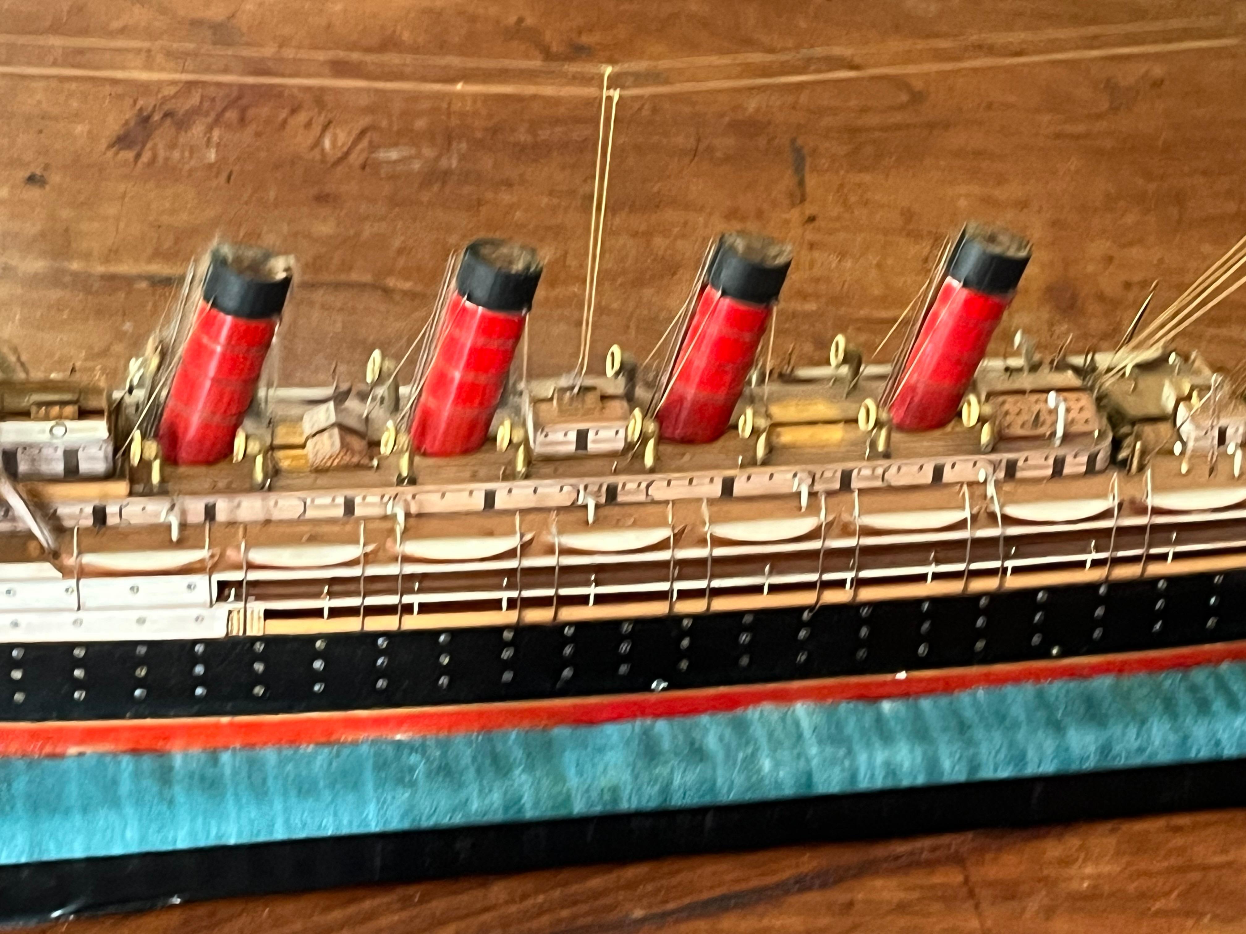 Half-model of Ocean Liner “Mauretania” In Good Condition For Sale In Doylestown, PA