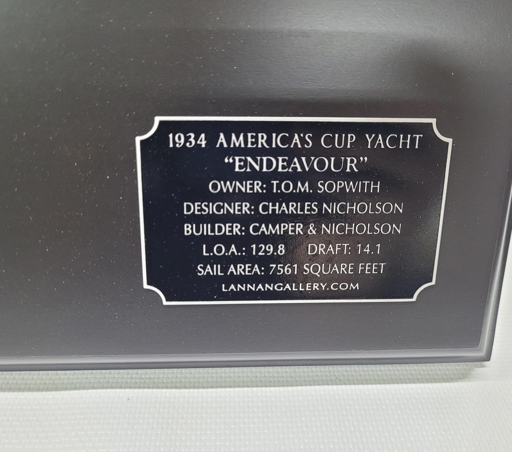 Half Model of the J Class Yacht Endeavor - Gold In New Condition For Sale In Norwell, MA