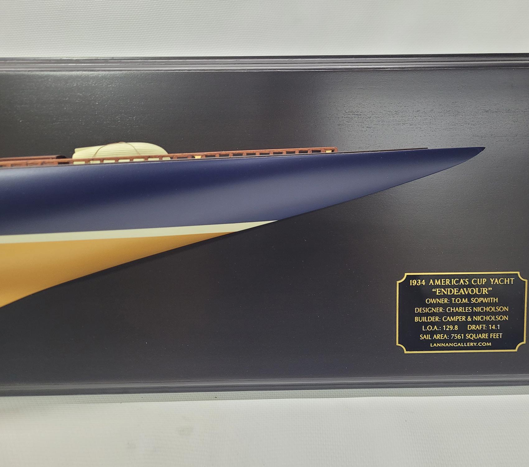 Contemporary Half Model of the J Class Yacht Endeavor - Gold For Sale