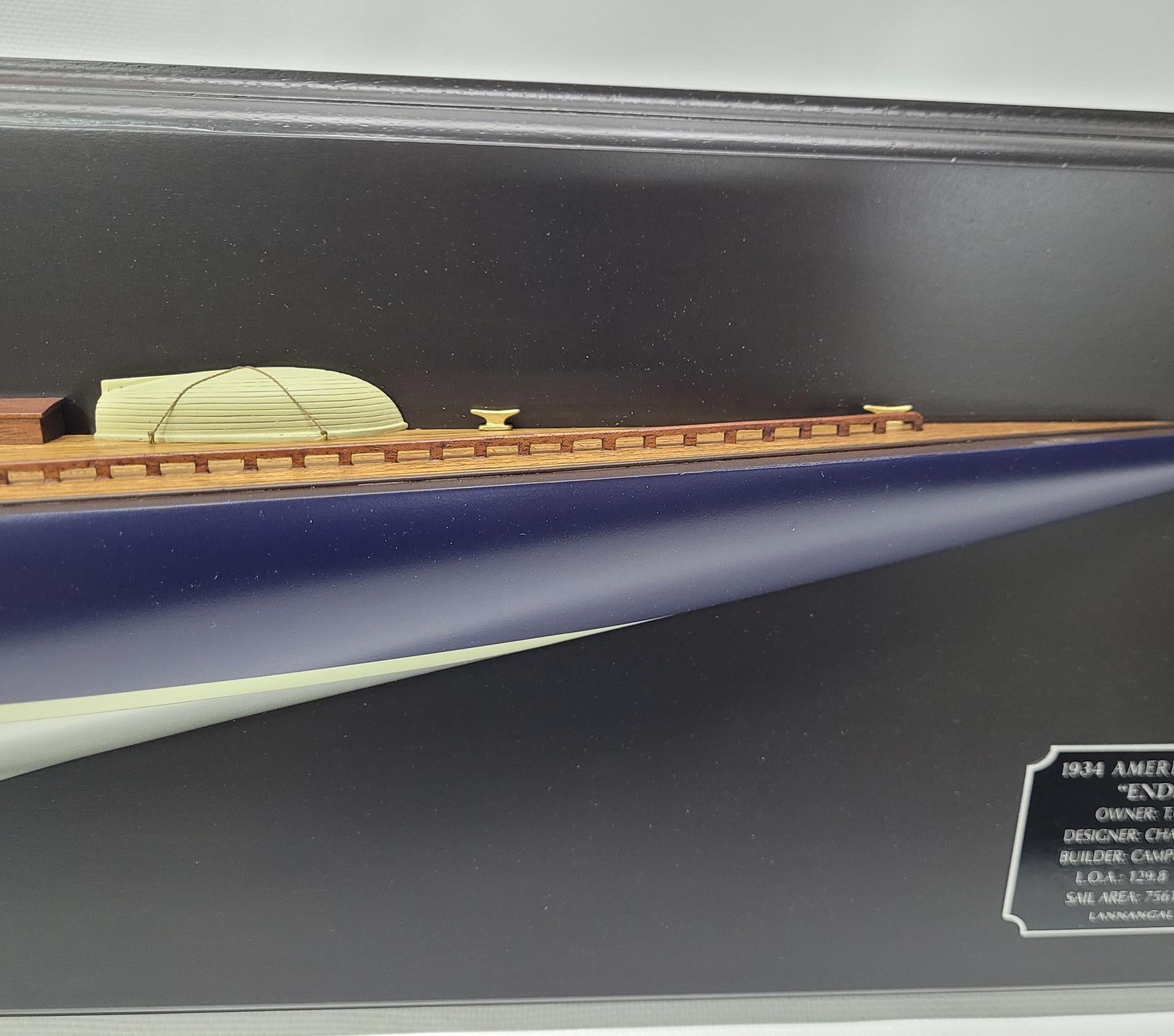 Contemporary Half Model of the J Class Yacht Endeavor - Gold For Sale