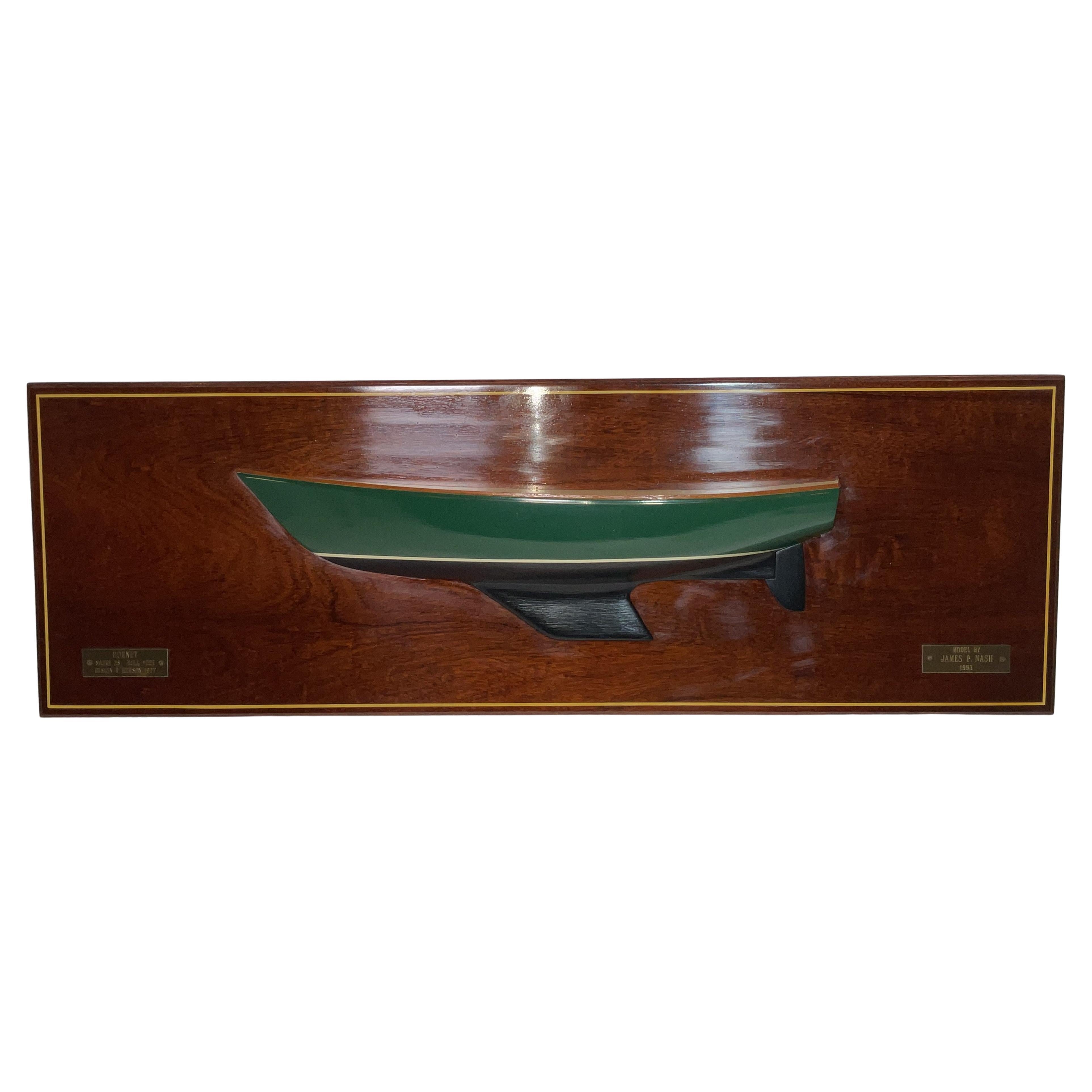 Half Model of the Sailing Yacht Hornet Carved by James Nash
