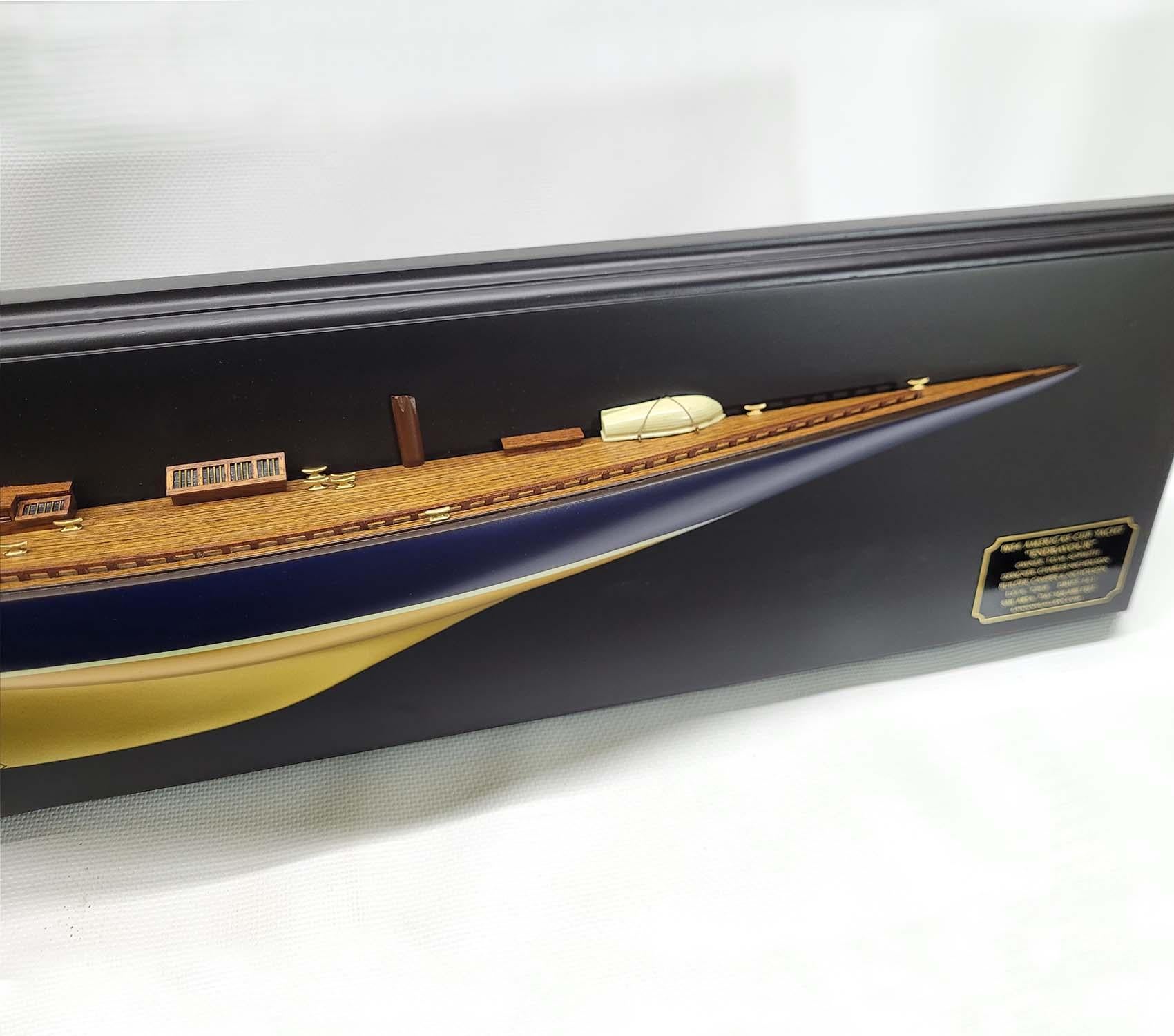 Contemporary Half Model of the Yacht Endeavor, Gold For Sale