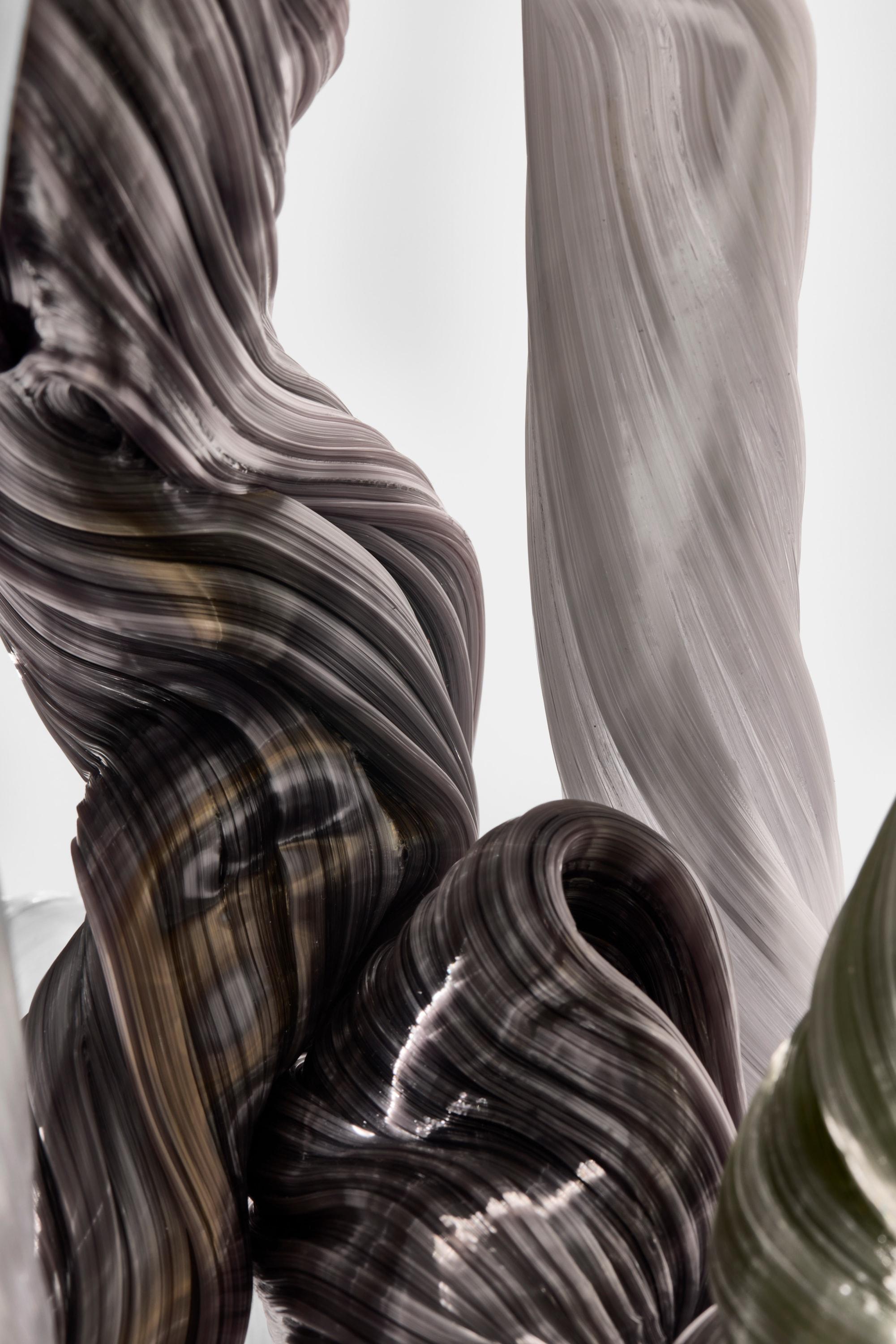 Half Moon, abstract white, green & grey glass sculpture by Maria Bang Espersen In condizioni Nuovo in vendita a London, GB