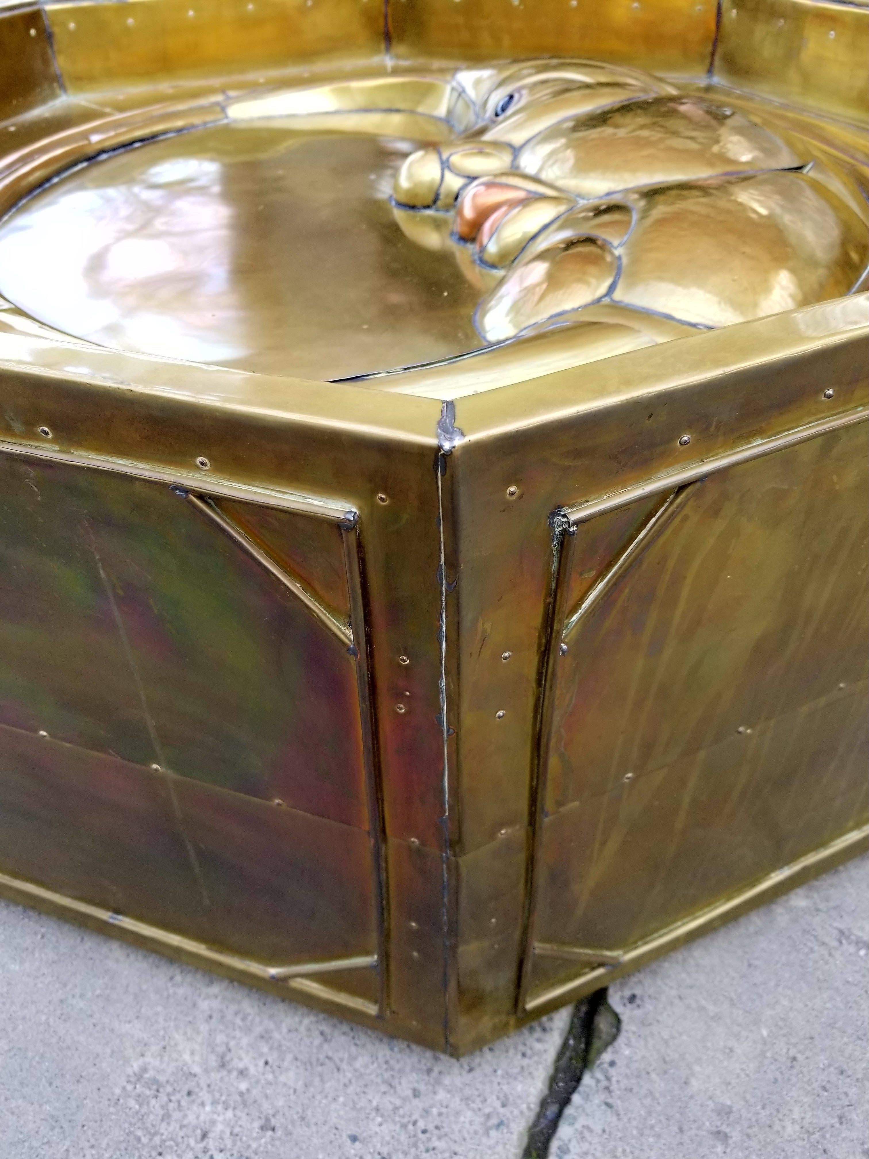 Half Moon Brass Coffee Table by Sergio Bustamante For Sale 4