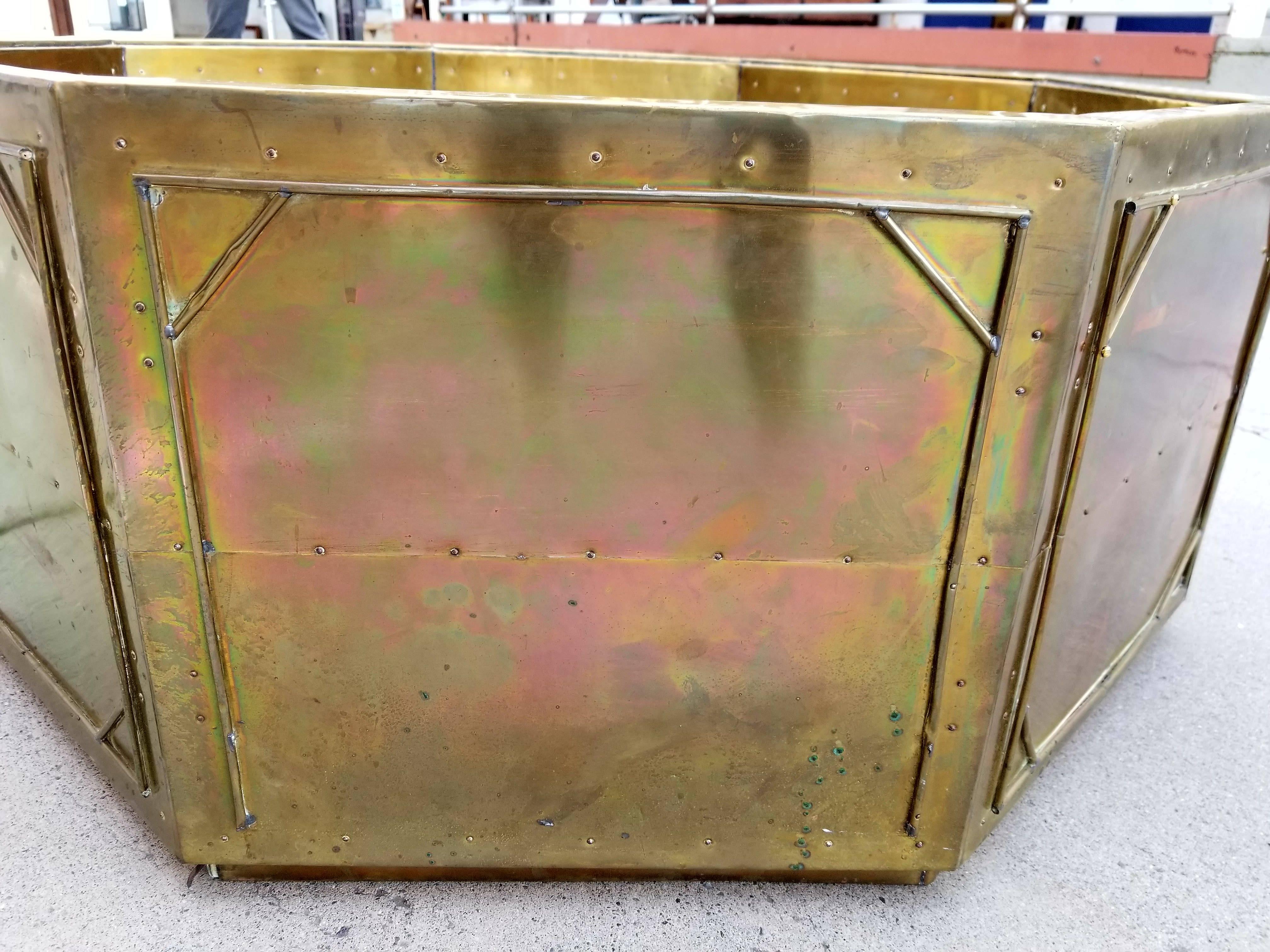 Half Moon Brass Coffee Table by Sergio Bustamante For Sale 2
