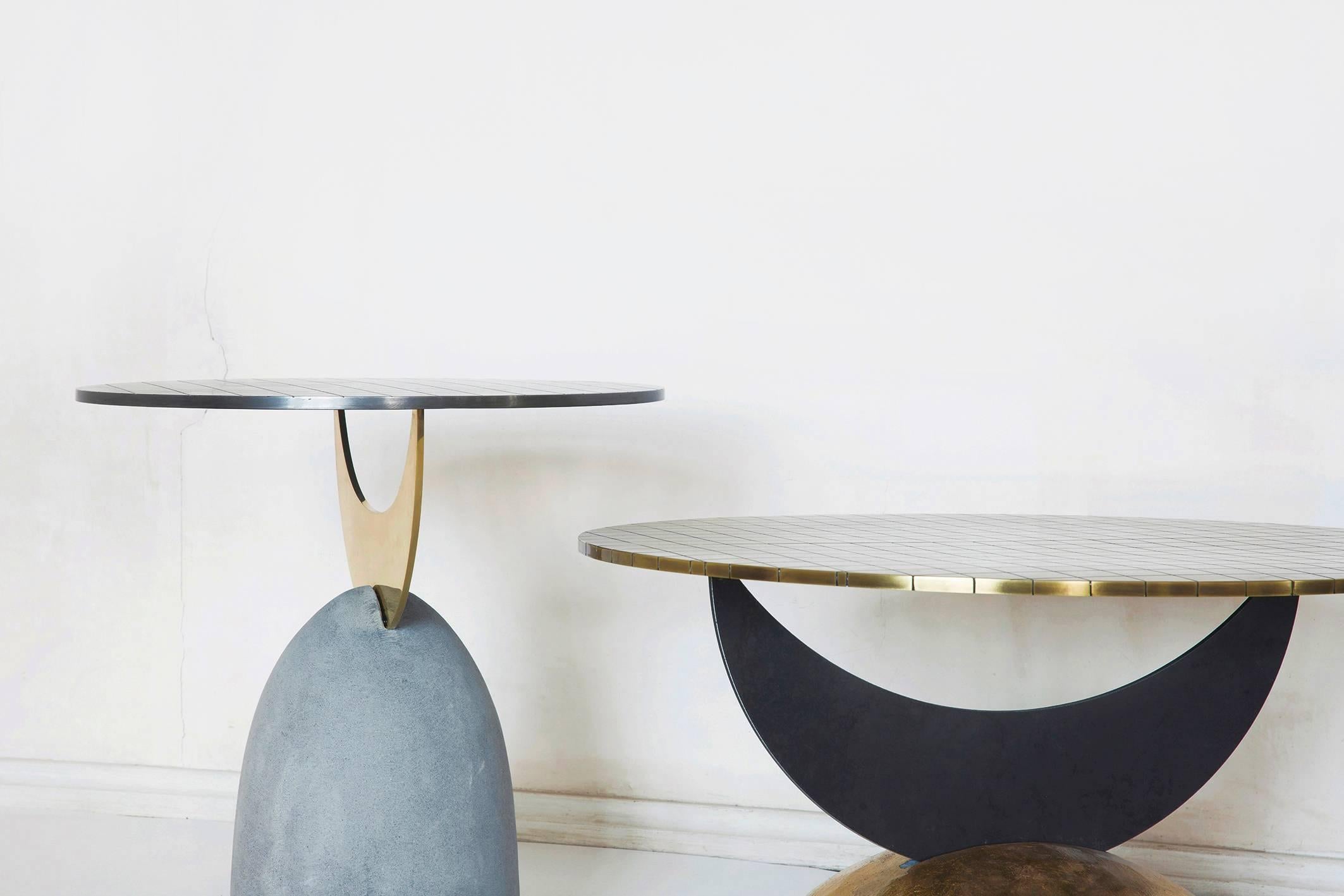 Modern Half Moon Brass Table I, Rooms