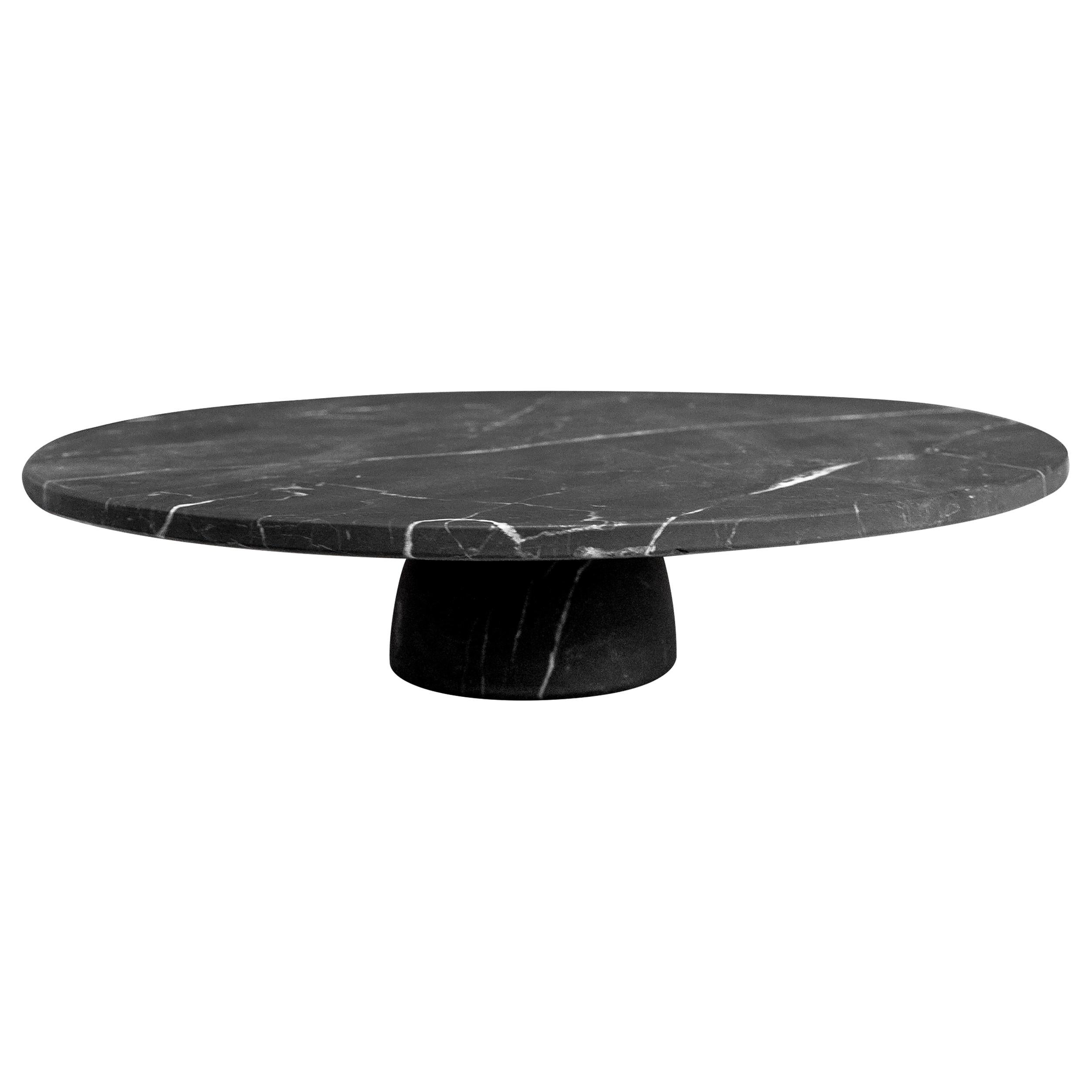 Half Moon Cake Stand in Black Marble
