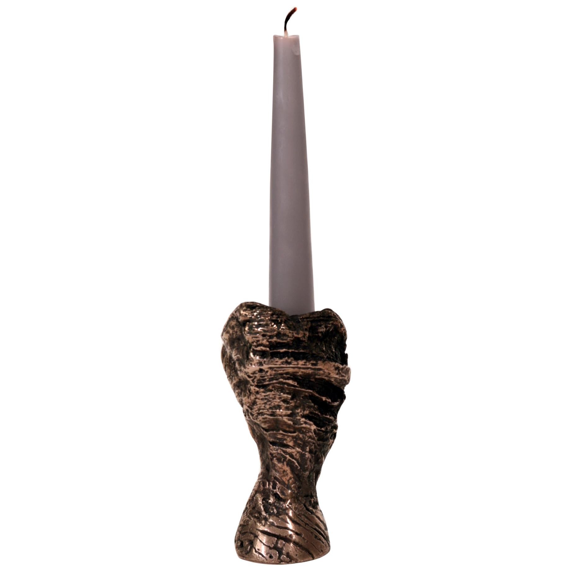 Half Moon Caye, European, Modern, Candleholder, 21st Century, Bronze For Sale