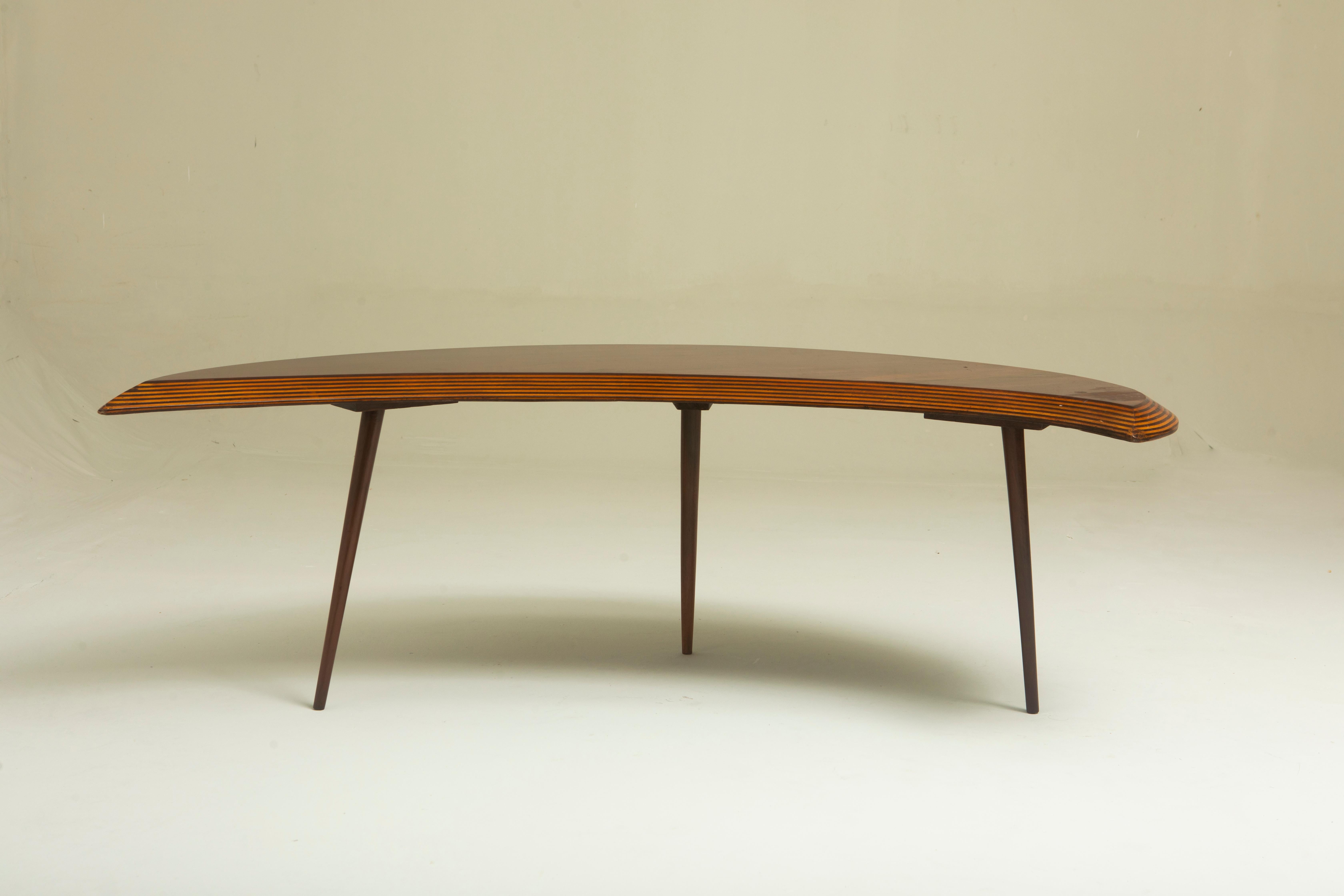'Half Moon' Center Table by CIMO Studio, Brazil, 1950s In Good Condition For Sale In Deerfield Beach, FL