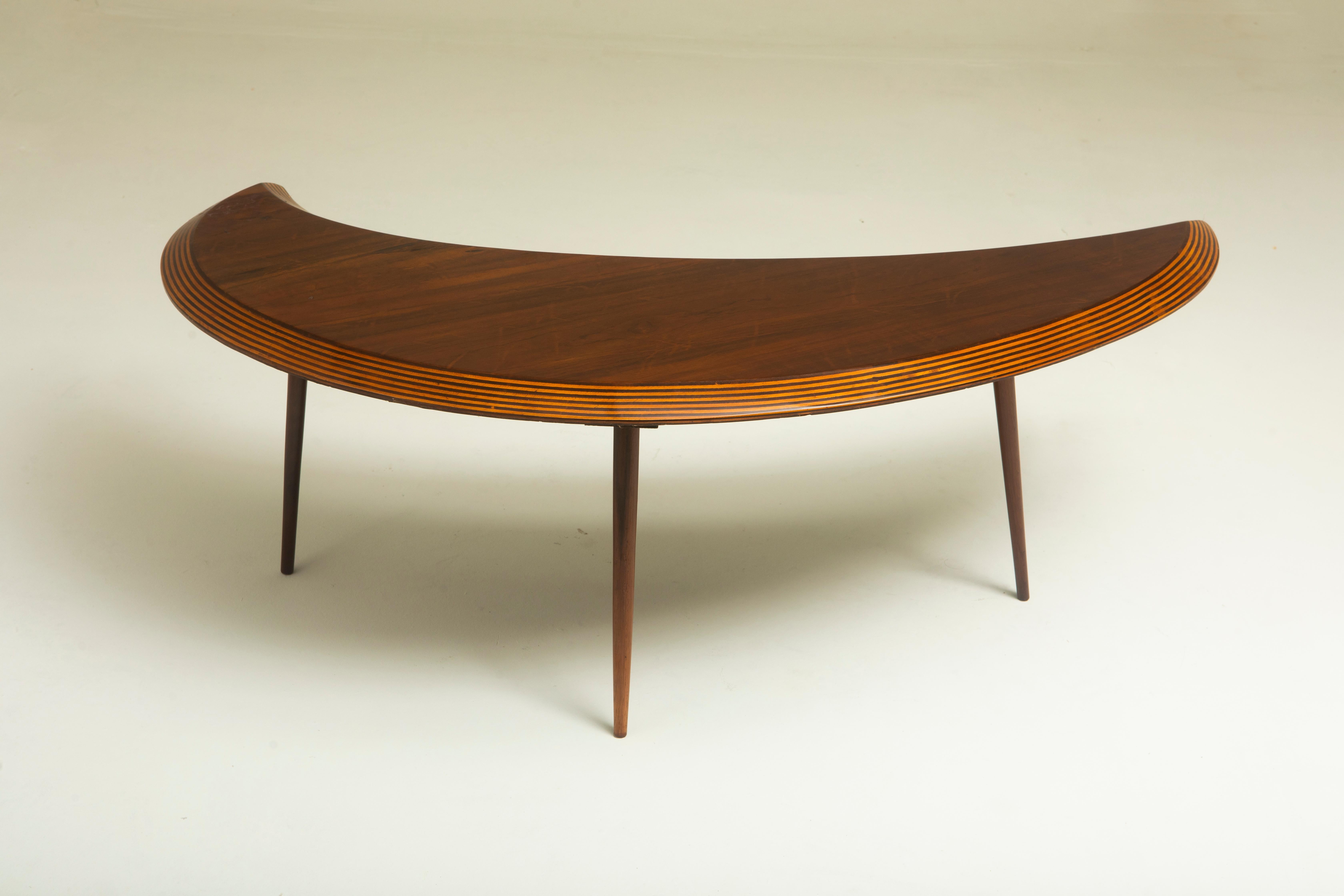Mid-20th Century 'Half Moon' Center Table by CIMO Studio, Brazil, 1950s