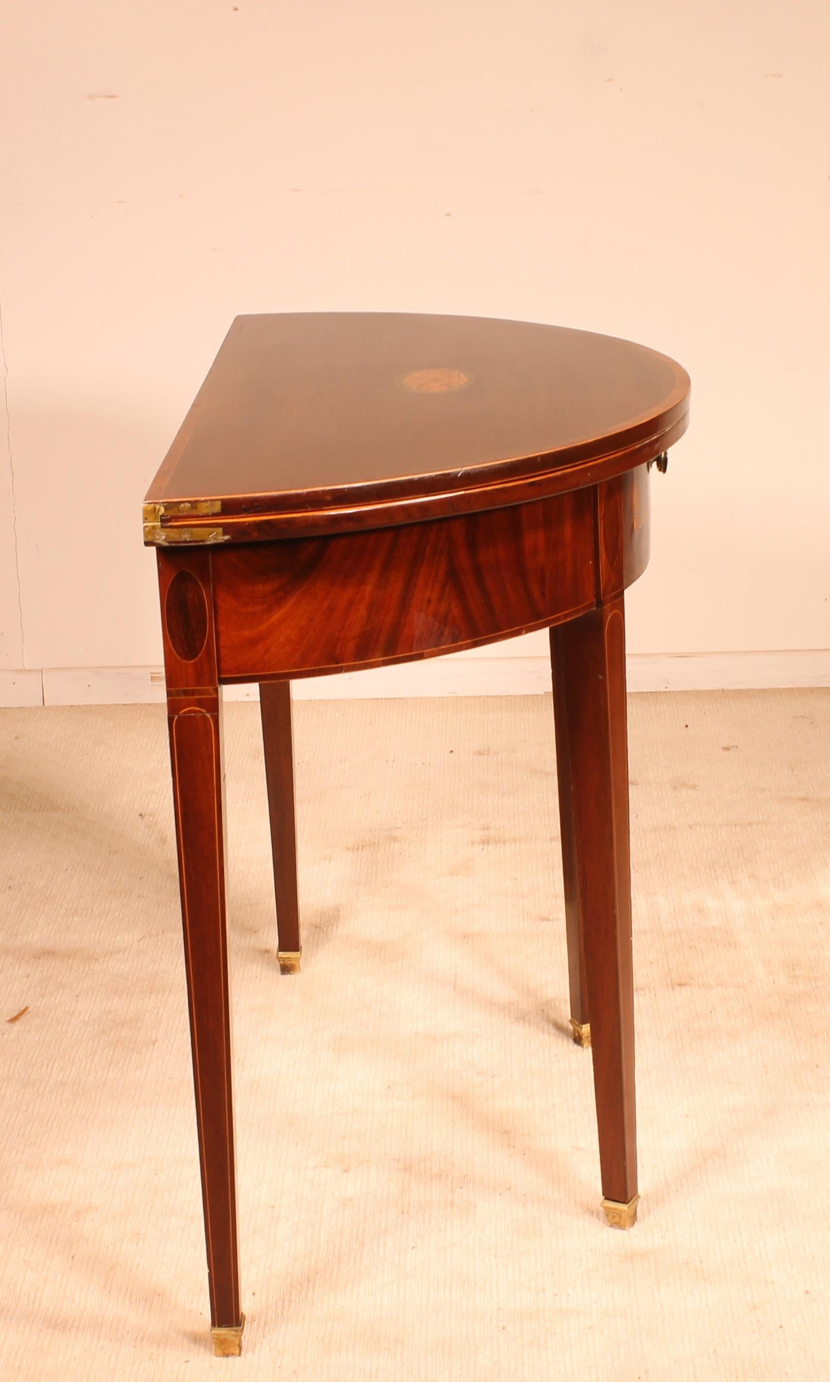 mahogany half moon table